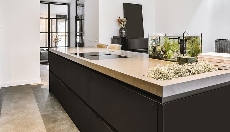 black granite worktop