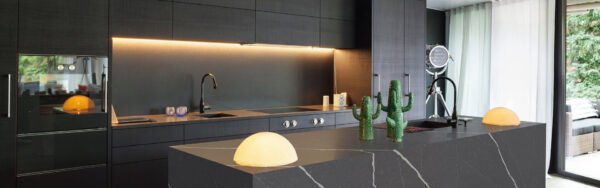 HS311 LEEDS GREY Quartz Slab Kitchen