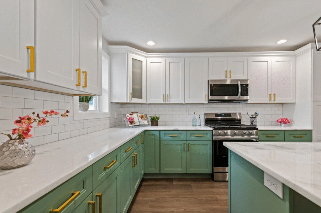 textured Sage Green Kitchen